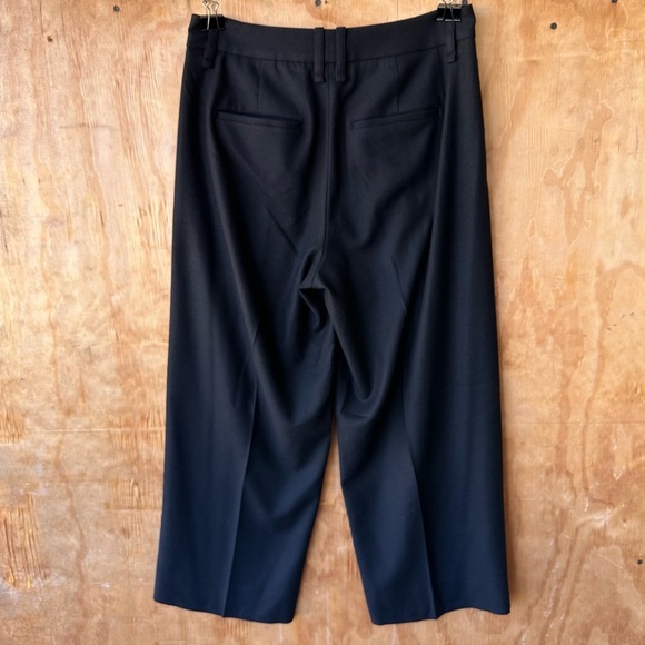 Vince Pleat Front Crop Black Wide Leg Pants - Picture 4 of 16
